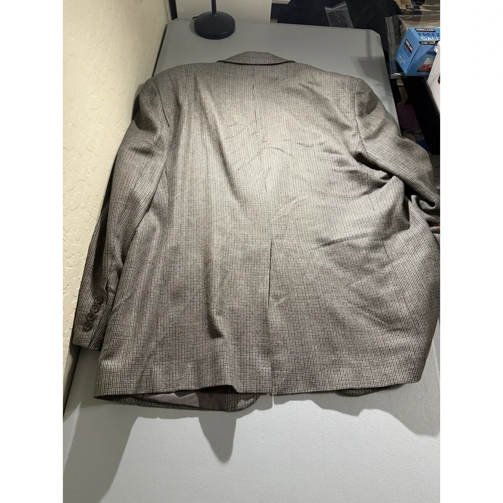 Lauren Ralph‎ Lauren Sport Coat Blazer 46R Brown Lambswool Houndstooth Jacket